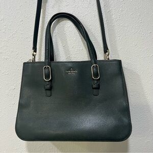 Kate Spade New York Connie Triple Gusset Crossbody Bag Medium Green Gold Purse